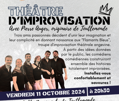 Théâtre d’improvisation le 11 octobre. Pensez à réserver.