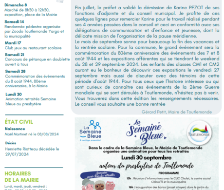 VOTRE GAZETTE DE SEPTEMBRE 2024