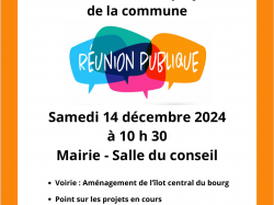 LA MUNICIPALITE VOUS INVITE SAMEDI 14 DECEMBRE 2024 – REUNION PUBLIQUE