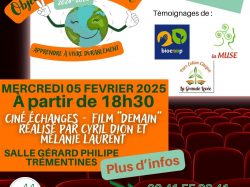 OBJECTIFS POUR MA PLANETE – CINE ECHANGE AUTOUR DU FILM ” DEMAIN ” – MERCREDI 5 FEVRIER à 18h30